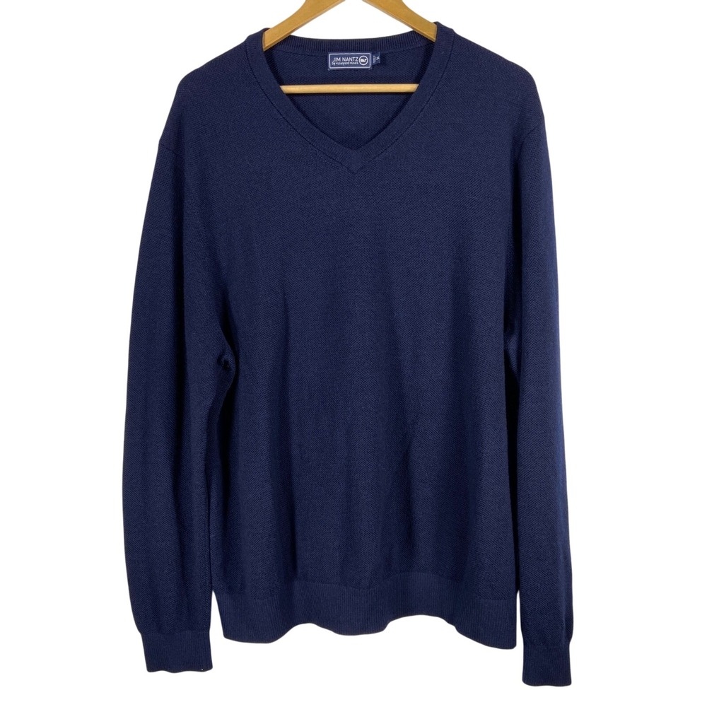 Vineyard Vines x Jim Nantz Ocean‎ Avenue V Neck Sweater Navy Blue Mens 2XL